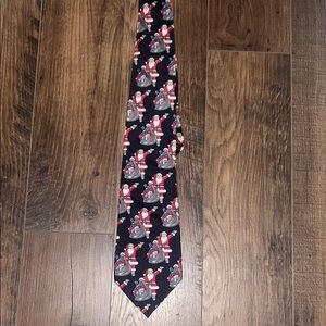 Don Loper Santa Claus Christmas Novelty Black Holiday Tie